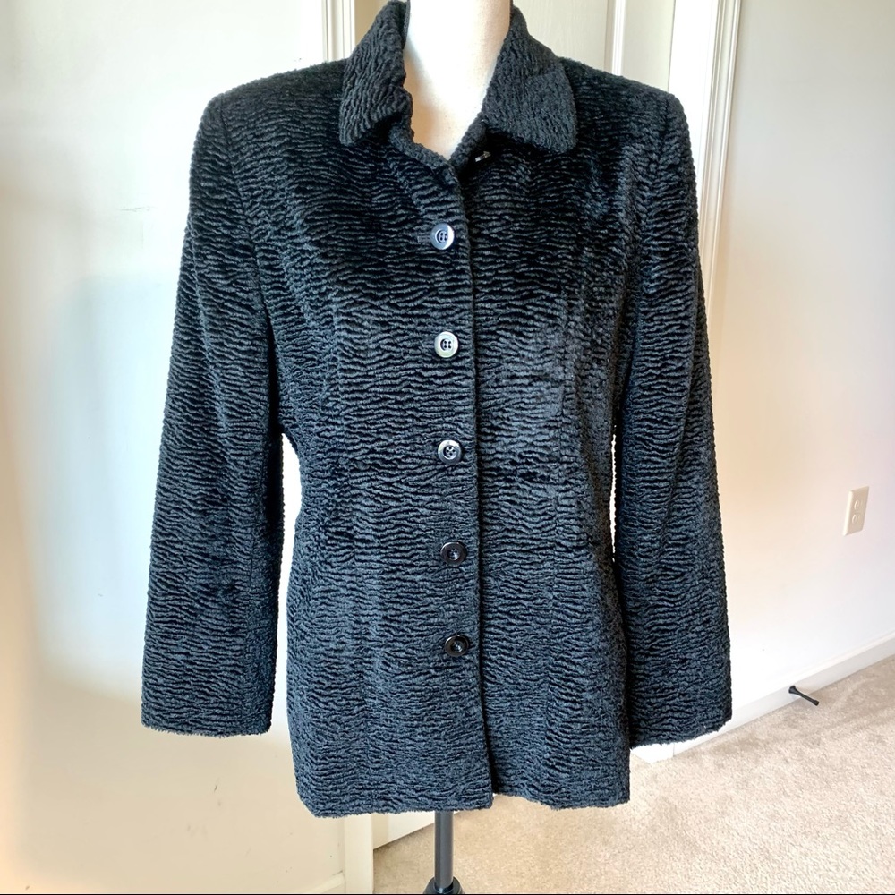 Vintage CARLISLE Textured Faux Fur Lined Coat/Jacket—SZ. Medium/Large